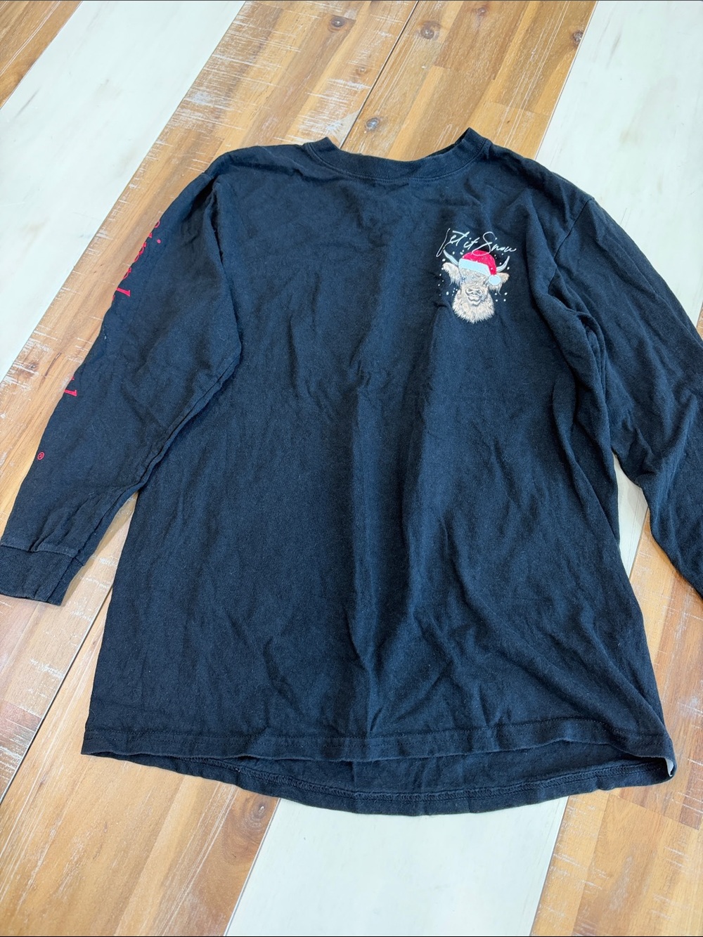 Simply Southern Black Long Sleeve Tee with Santa Graphic